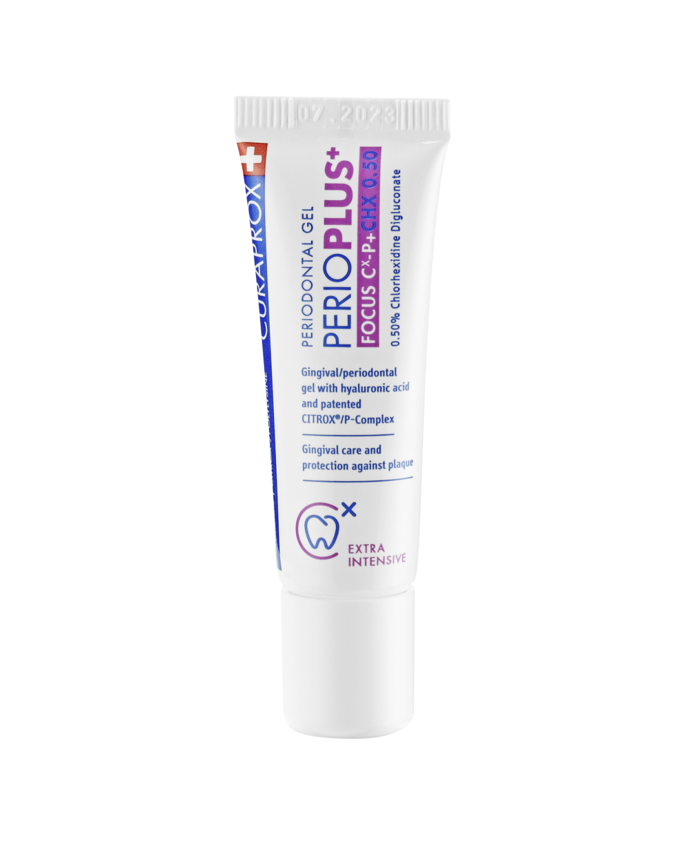 CURAPROX Perio Plus antibakterinis dantenų gelis su chlorheksidinu 0,5%, 10 ml