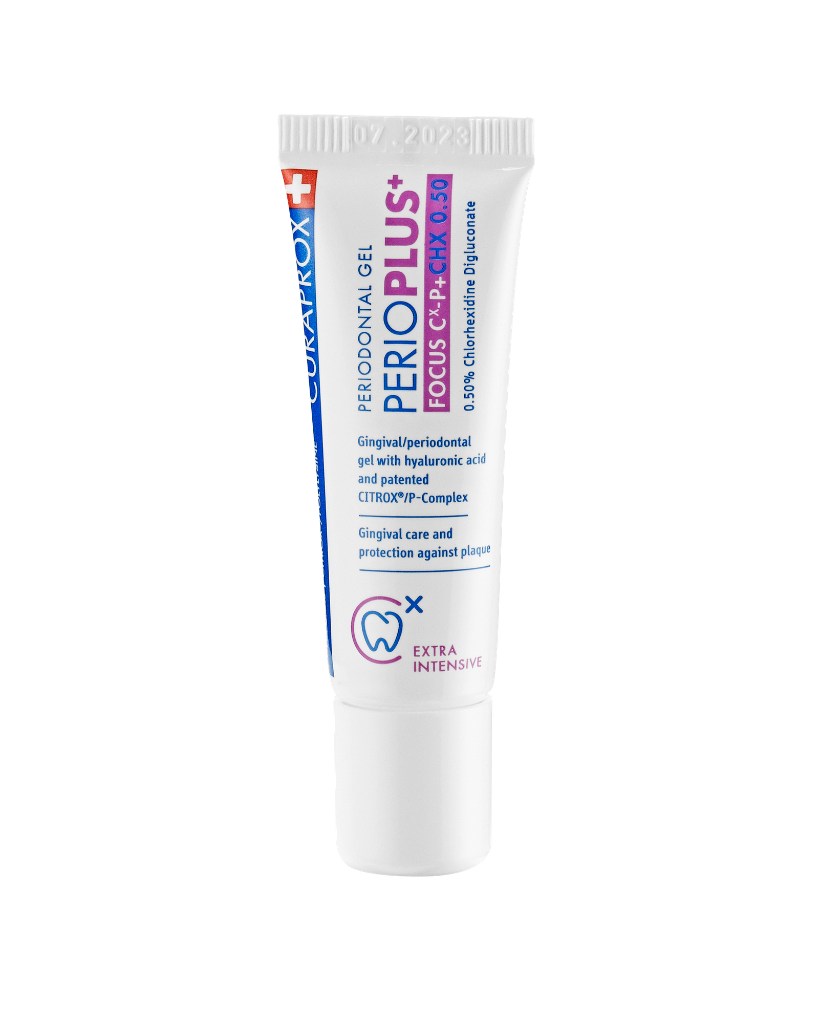 CURAPROX Perio Plus antibakterinis dantenų gelis su chlorheksidinu 0,5%, 10 ml