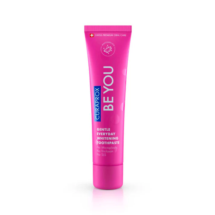 CURAPROX Dantų pasta balinanti BE YOU, arbūzų + mėtų skonio, rožinė, 60 ml