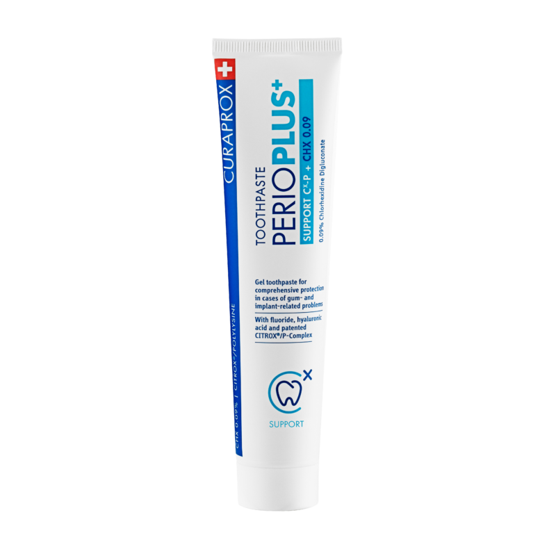 CURAPROX antibakterinė dantų pasta su 0,09 % chlorheksidino PERIO PLUS+ SUPPORT, 75 ml