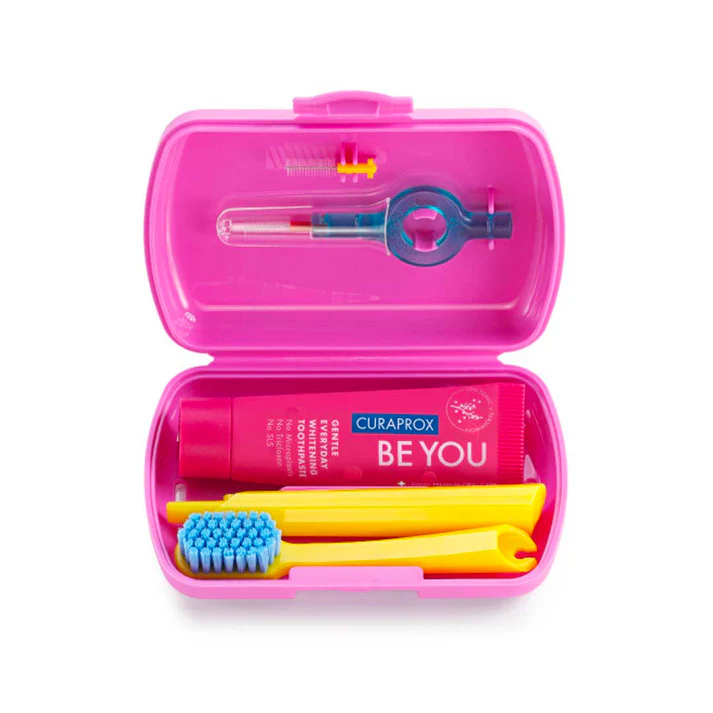 CURAPROX TRAVEL SET Kelioninis rinkinys BE YOU, rožinis