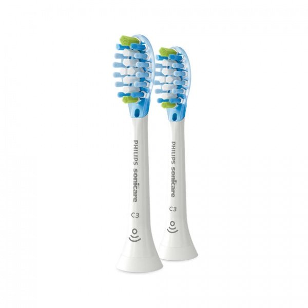 Standartinės elektrinio dantų šepetėlio galvutės PHILIPS Sonicare C3 Premium Plaque Defence, HX9042/17, baltos spalvos, 2 vnt