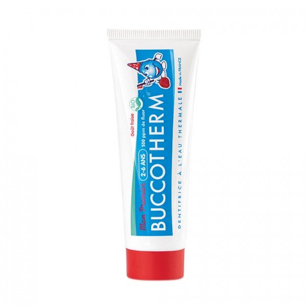 Dantų pasta BUCCOTHERM Kids 2-6m. vaikams, braškių skonio, 50ml